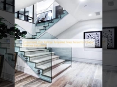 Niestandardowe balustrady schodowe ze szkła hartowanego do balustrady schodów wewnętrznych