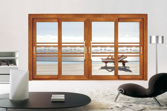 Podwójne szklane aluminiowe drzwi przesuwne, odporne na huragany, wielokrotnie przesuwane drzwi szklane