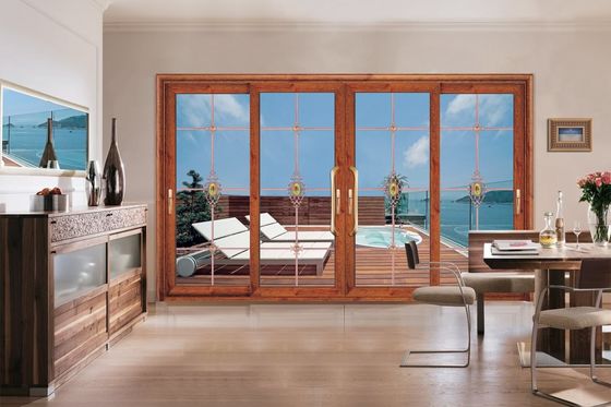 Odporność na tajfuny 2 mm grube aluminiowe przesuwane drzwi patio ze szkłem hartowanym