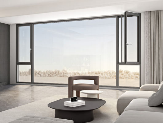 Bezpieczne okna z aluminiowego osłony z hartowanym szkłem izolowanym i wielopunktowym blokadą