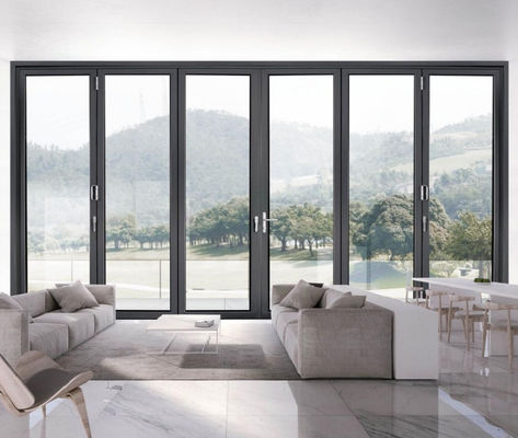 Domowe drzwi składane z aluminiowego szkła laminowanego z zamykanym uchwytem