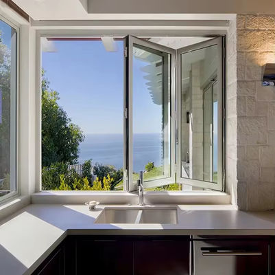 Wykonane na zamówienie Balkon Aluminiowy Składane Okno Ocieplone Izolowane Składane Okno Szklane