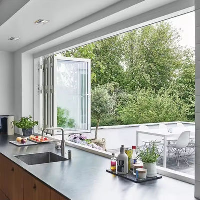 Wykonane na zamówienie Balkon Aluminiowy Składane Okno Ocieplone Izolowane Składane Okno Szklane