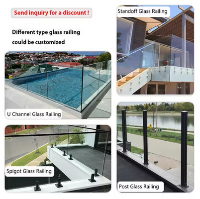 Lamel U Channel Glass Balustrade Installacja montowana na górze ze szkłem laminowanym