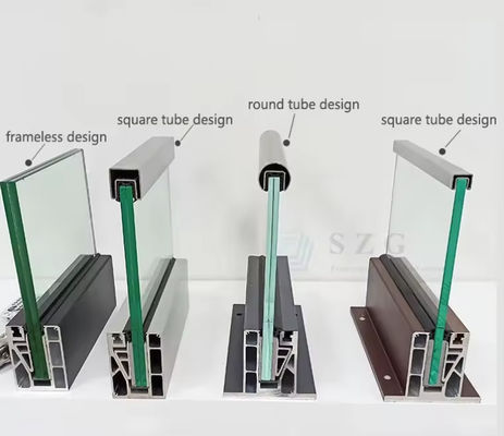 Lamel U Channel Glass Balustrade Installacja montowana na górze ze szkłem laminowanym