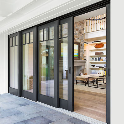 Izolowane temperowane drzwi szklane z aluminium, dostosowane do potrzeb z profilem ciężkim