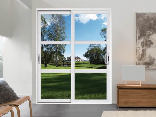 Izolowane drzwi przesuwne ze szkła bezpieczeństwa z profilem aluminium