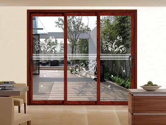 Wzmocnione drzwi przesuwne z profilem aluminiowym dostosowywane do szkła hartowanego