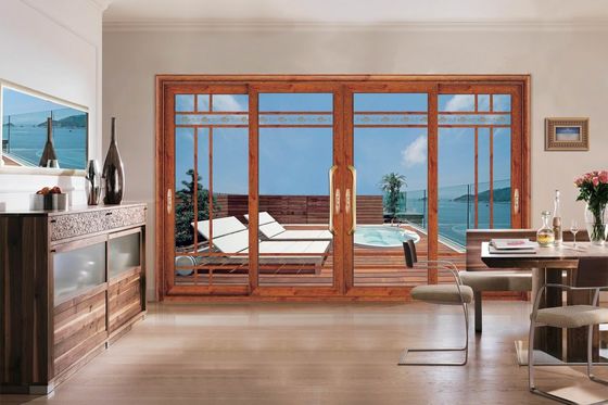 Podwójne szklane aluminiowe drzwi przesuwne, odporne na huragany, wielokrotnie przesuwane drzwi szklane