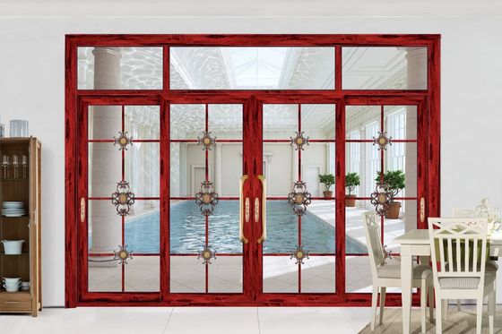 Podwójne szklane aluminiowe drzwi przesuwne, odporne na huragany, wielokrotnie przesuwane drzwi szklane