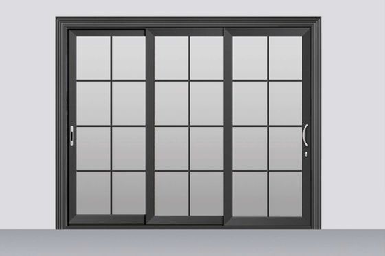Odporność na tajfuny 2 mm grube aluminiowe przesuwane drzwi patio ze szkłem hartowanym