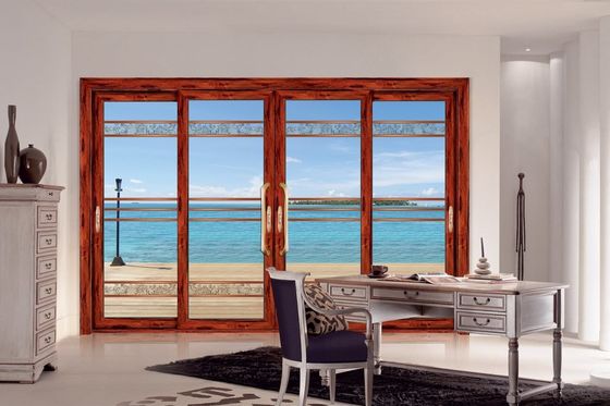 Odporność na tajfuny 2 mm grube aluminiowe przesuwane drzwi patio ze szkłem hartowanym