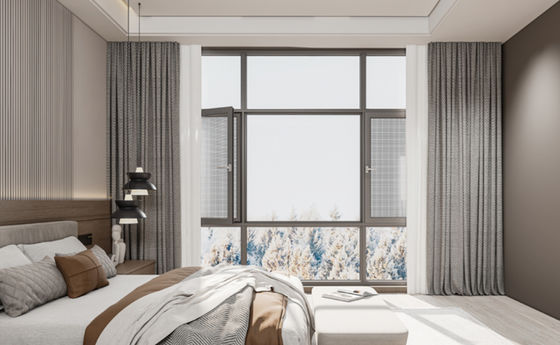 SZG Oszczędność przestrzeni Aluminium Otwierające się okna zewnętrzne dla maksymalnego przepływu powietrza