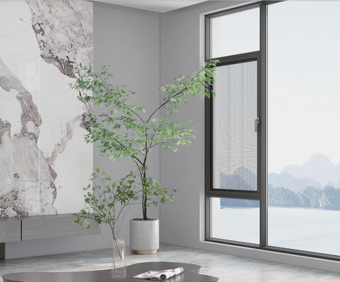 Okna z aluminium powleczone proszkiem otwierające się do środka z podwójnym szybą