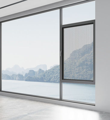 Szary aluminiowy okienko wahadłowe o wysokiej wentylacji