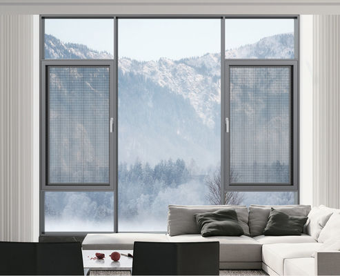 Szary aluminiowy okienko wahadłowe o wysokiej wentylacji