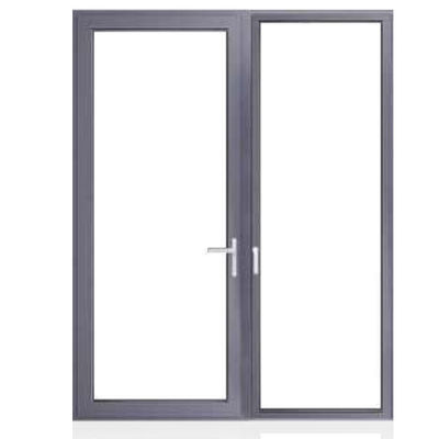 Powłoka powłoka temperowane szkło swingowe drzwi termiczne z aluminium