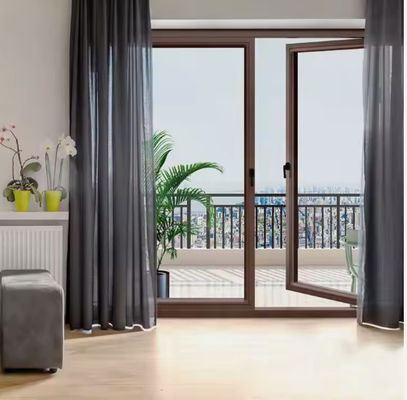 SZG Dom Aluminium Podwójne Szklane Drzwi Swingowe Dla Bezpieczeństwa I Gładkiego Otwarcia