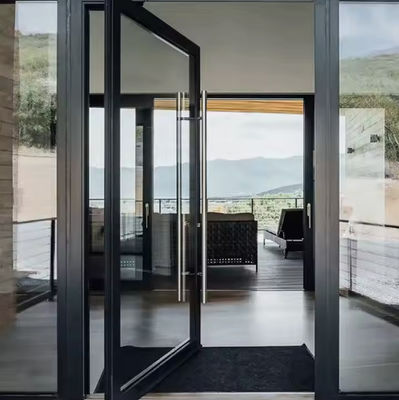 Dwóchdrzwi aluminiowe szklane drzwi swingowe dostosowywalne do nowoczesnego designu
