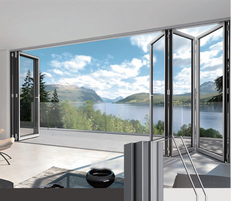 Bezpieczne drzwi składane ze szkła aluminiowego