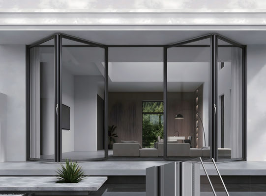 Bezpieczne drzwi składane ze szkła aluminiowego