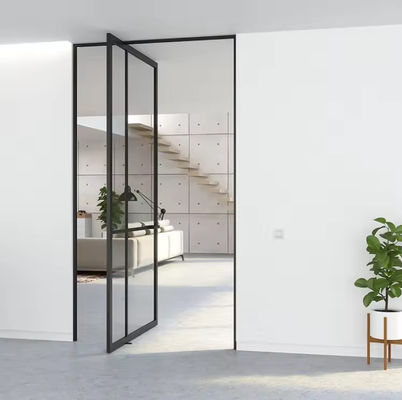 Aluminiowe stopy bezramkowe Szklane drzwi obrotowe odporne na korozję Łatwe czyszczenie