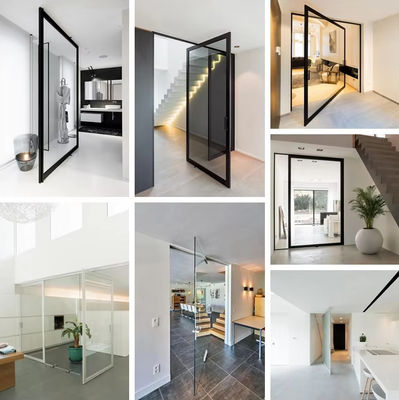 Aluminiowe stopy bezramkowe Szklane drzwi obrotowe odporne na korozję Łatwe czyszczenie