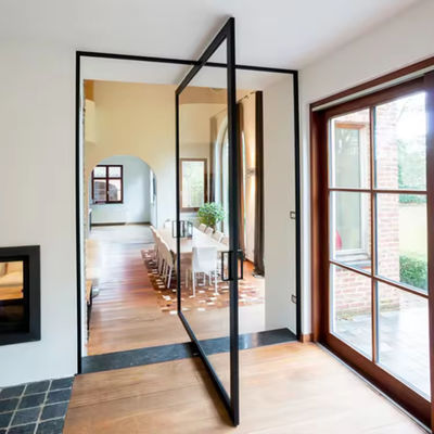 Odporność na huragany Pivot Aluminium Door Customized with Laminated Glass