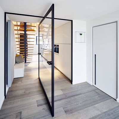 Modern Design Aluminium Pivot Front Doors Komercyjna odporność na konserwację