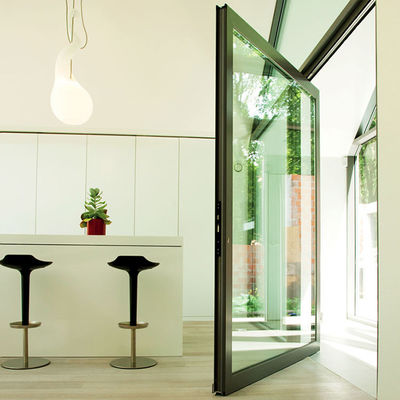 Modern Design Aluminium Pivot Front Doors Komercyjna odporność na konserwację