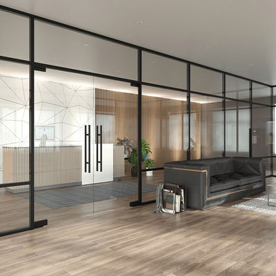 Modern Design Szklane Przegrody Ścienne Dźwiękoszczelne Komercyjne Szklane Przegrody