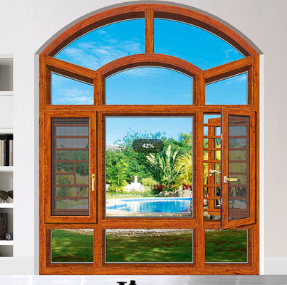 Okna aluminiowe powlekane proszkiem z ochroną przed owadami