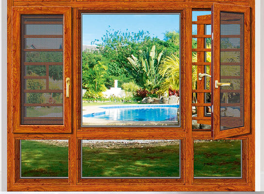 Okna aluminiowe powlekane proszkiem z ochroną przed owadami