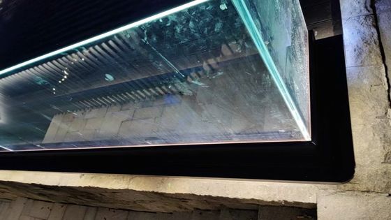 Bezramkowe aluminium i szklane balustrady w kształcie prostokąta z światłem LED