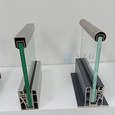 LED Światło Szklane Balustrady Aluminiowe Nowoczesne Ogrody Bezramkowe Szklane Ogrody Balkony Zewnętrzne