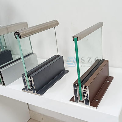 LED Światło Szklane Balustrady Aluminiowe Nowoczesne Ogrody Bezramkowe Szklane Ogrody Balkony Zewnętrzne