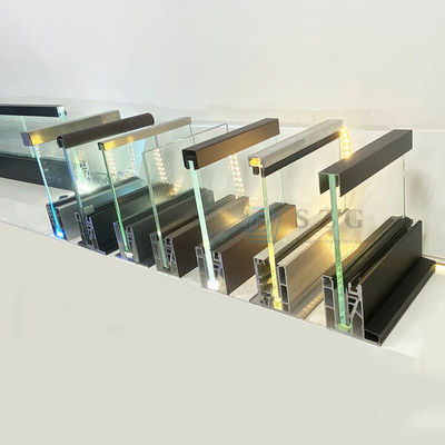 12 mm schody bez ramy balkon szklany Relin U Channel Z światłem LED