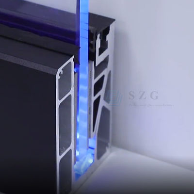 12 mm schody bez ramy balkon szklany Relin U Channel Z światłem LED