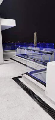 Nowoczesne aluminiowe poręcze szklane bez ramy