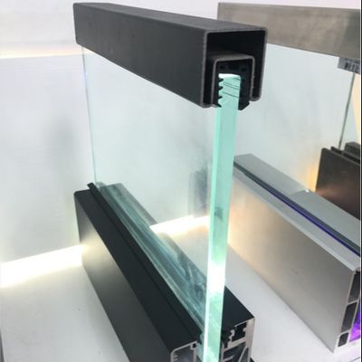 Stabilny 800-1200 mm system kanału szkła hartowanego z aluminium dla bezpieczeństwa i estetyki