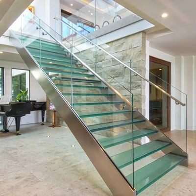 Niestandardowe kształty projekt schodów pływających ze szklanymi balustradami 10 mm
