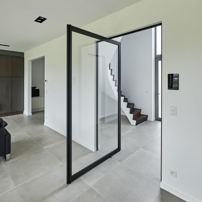 Drzwi wejściowe z szybą o wysokiej temperaturze i ramą ze stopu aluminium