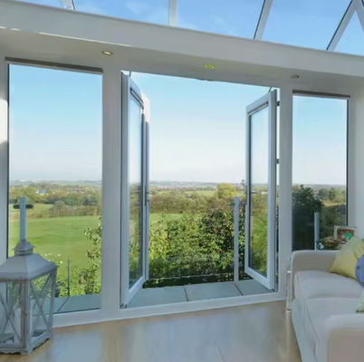 Wytrzymały projekt Windproof Metal swing door for Hotel Corridors Powder Coated Surface Finishing and Insect Screen Included