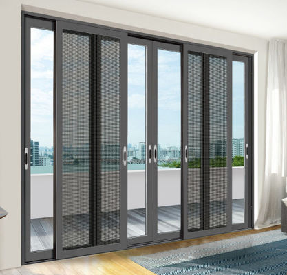 Apartamentowe lub mieszkaniowe drzwi przesuwne z aluminium w nowoczesnym stylu projektowania z funkcją zapobiegania oparom olejowym