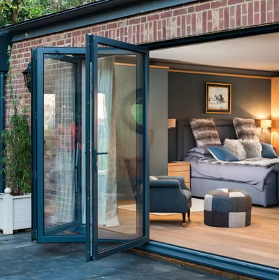 Huraganoodporne zewnętrzne drzwi składane aluminiowe patio drzwi składane Puertas Plegables akordeon składane drzwi szklane