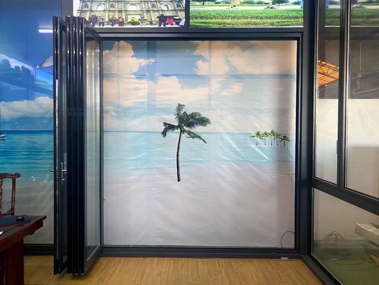 Nowoczesny wnętrze patio Szkło wodoodporne system drzwi dwustronnych aluminiowych do restauracji