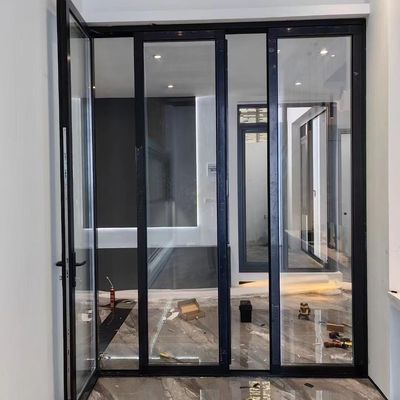 Slimline Aluminium Dwuwzorowe Drzwi Wewnętrzne Balkon Składane Design Ślizgowy Dwuwzorowe Drzwi Szklane Aluminiowe