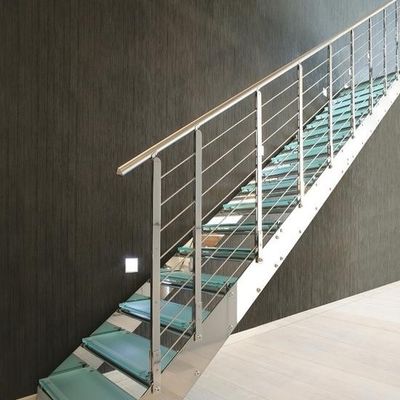 OEM/ODM Niestandardowe Elegant Design Szklane Schody Z Szklanymi Rurami I Auto Led
