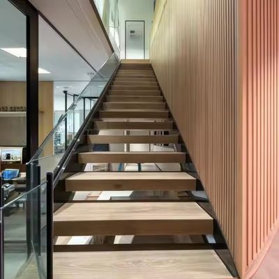 Ściany Dekoracyjne Wewnętrzne Stacje Pływające z Masywnego Drewna Niewidzialny Stringer Dom Remodeling Prefabrykowane schody Instalacja DIY