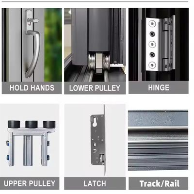 Okienko składane z aluminium w nowoczesnym stylu z izolowanym szkłem hartowanym i dostosowaną grubością szkła